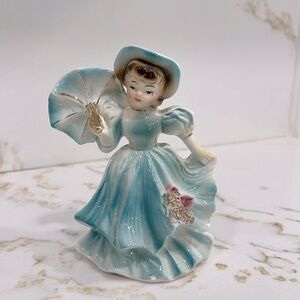 VINTAGE RARE HARD TO FIND 1920’s CERAMIC LADY IN AQUA BLUE TILFORD JAPAN FI…